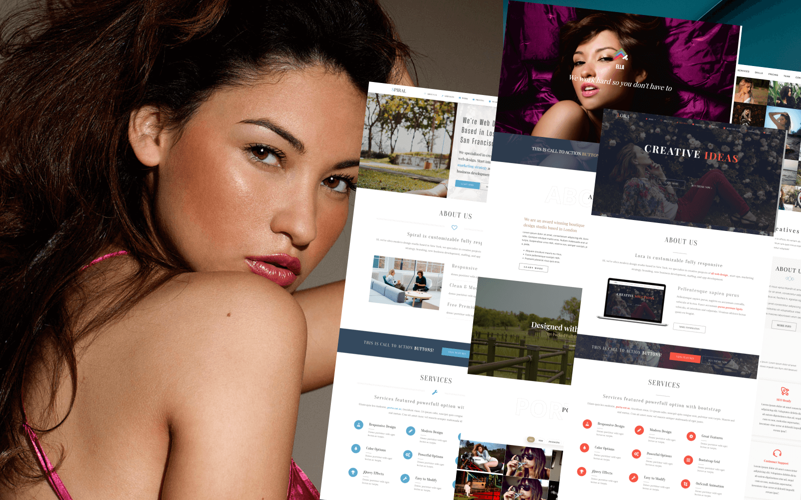 One-page parallax WordPress theme example