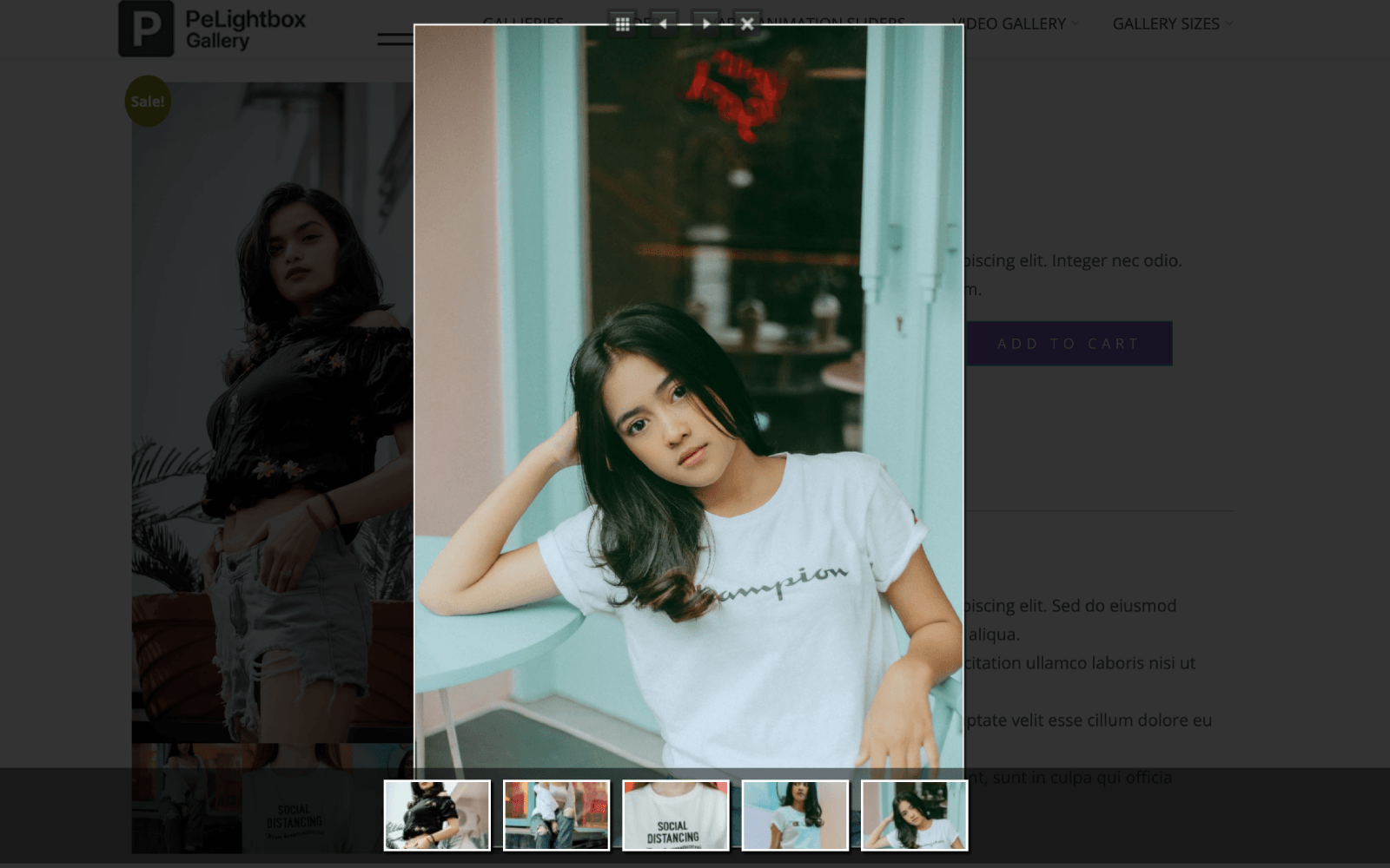 Screenshot showing how to enable Lightbox for WooCommerce product gallery images