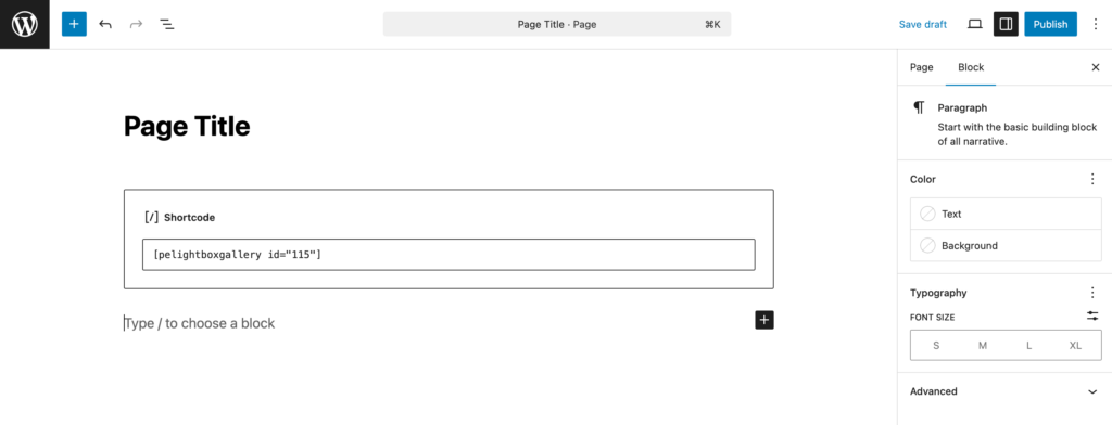 Pelightbox shortcode insert