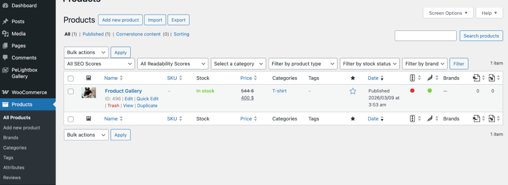 WooCommerce Product pixelonetry
