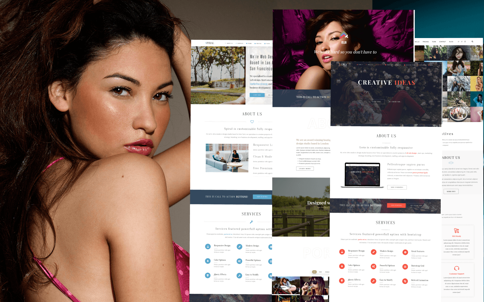 Showcase of top one page WordPress themes 2026