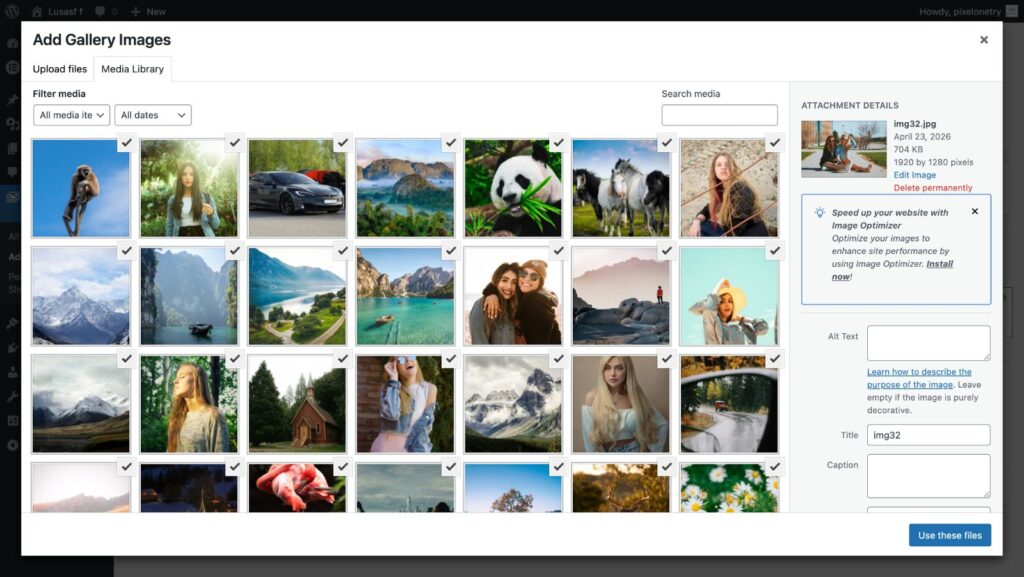 How to Upload Images pelighbox gallery