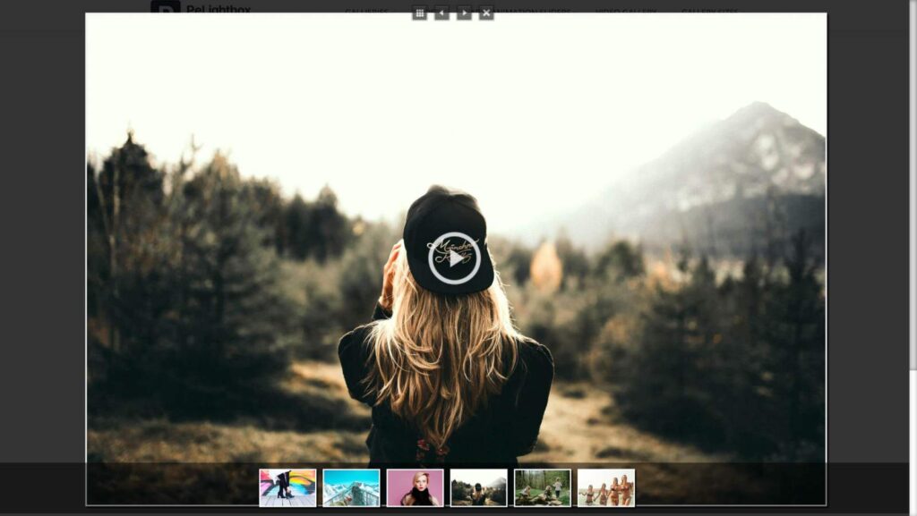 Video gallery with lightbox