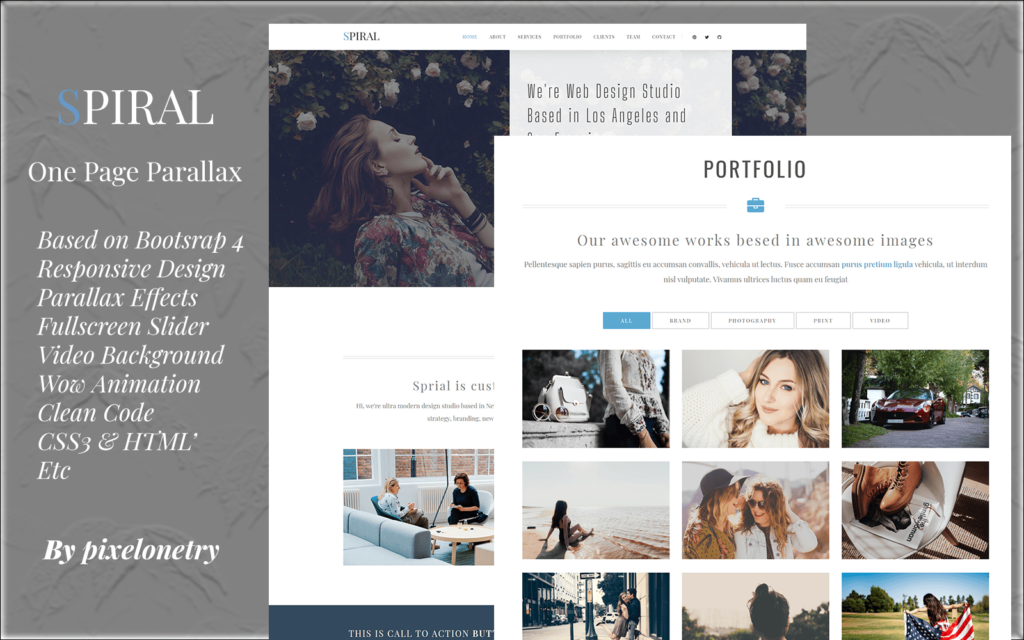 Spiral One Page Parallax WordPress Theme