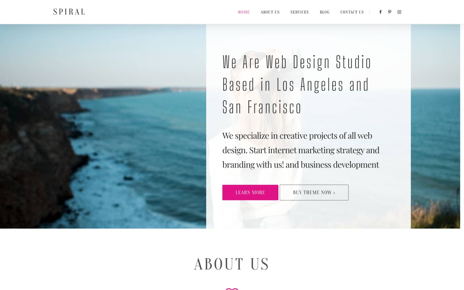 Spiral Landing Page WordPress Theme