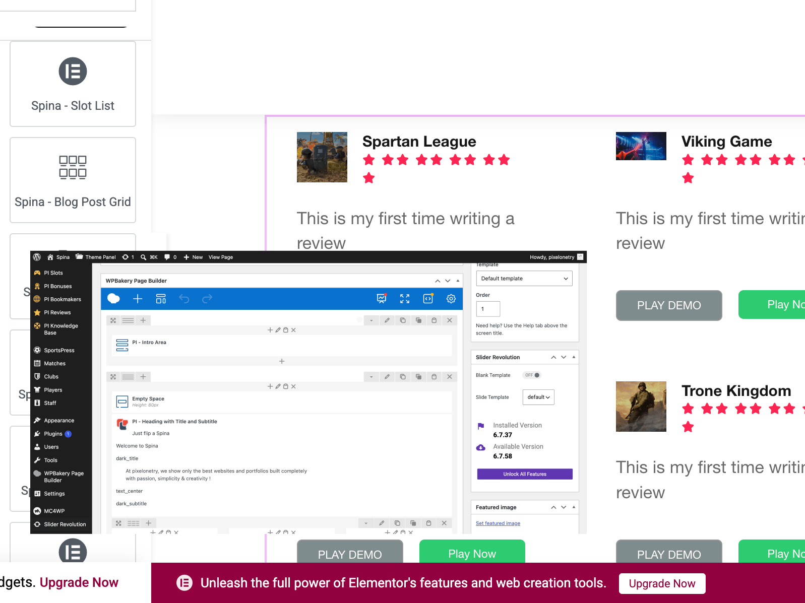 <p>Elementor & WPBakery Builder </p>